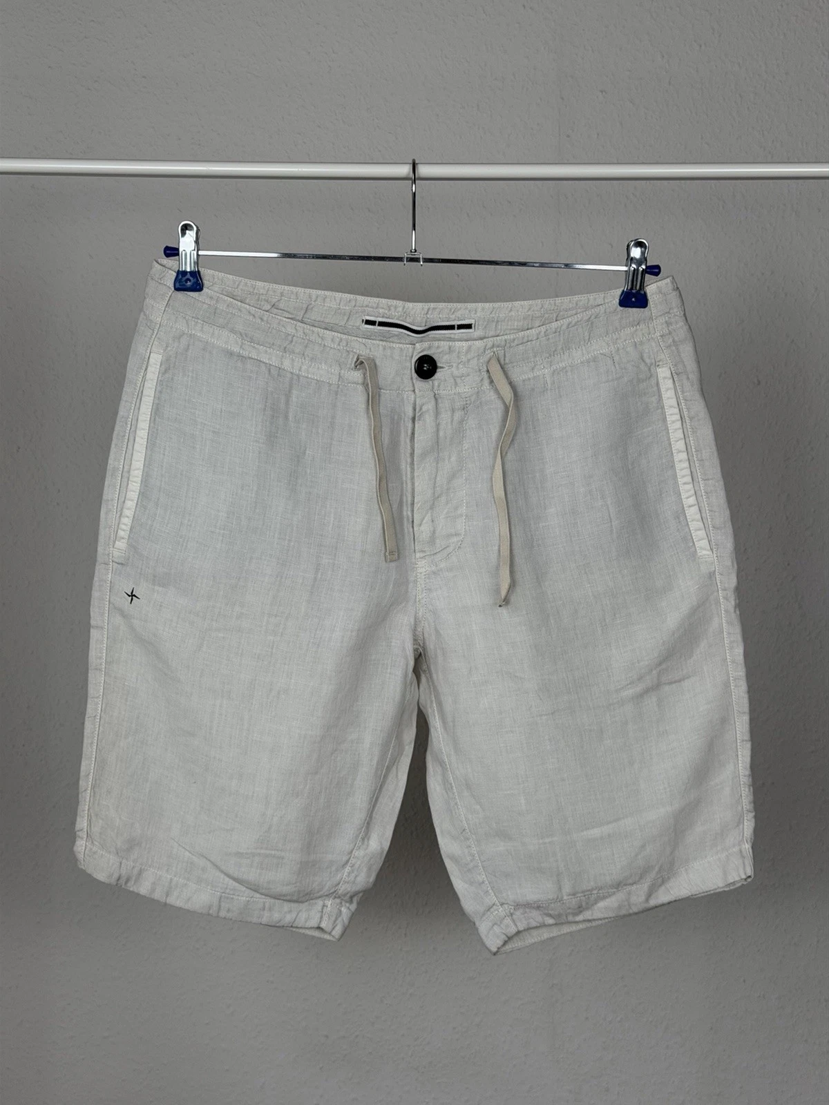 Stone Island 100% Linen Shorts Mens W31 Beige Casual Lino