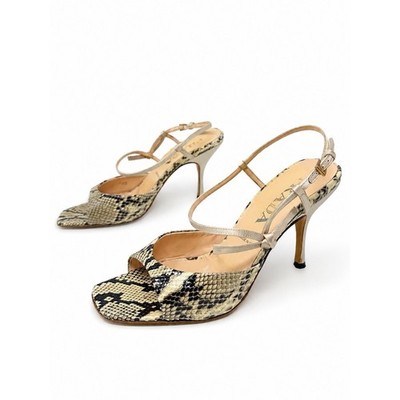 Vintage Prada Snakeskin Slingback Sandal Heels Womens Size EU 37