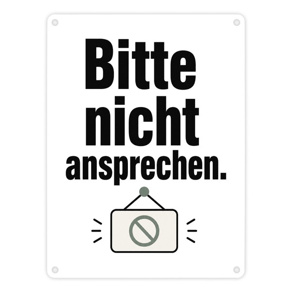 Metallschild In 15X20 Cm Bitte Nicht - Symbol Schild Mit Spruch: Bitte Nicht-image