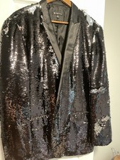 Men  s XXL Black Sequin Dinner Jacket