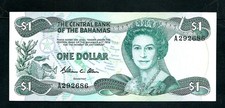 Bahamas (P43a) 1 Dollar 1974 XF+