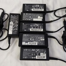 Lot of 6 HP 65W AC Adapter Large Tip Charger w/ Cable Original Genuine