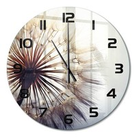 Elegante Design-Wanduhr Aus GehäRtetem Glas LöWenzahn Schwarze Zeiger Fi60 Cm