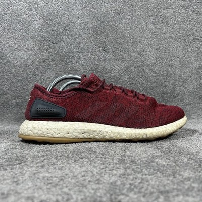 Adidas PureBoost BA8895 Mens Size 10.5 Burgundy Red Athletic Running Shoes Used