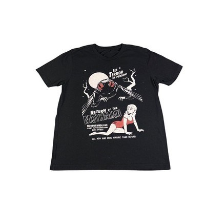 Return of the Mothman Graphic Tee Black Horror Movie Poster Cryptid Shirt L