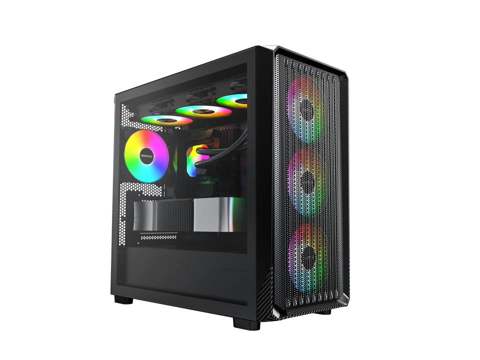MONTECH X5M - Micro ATX Gaming PC Case, High Airflow, 4x120mm ARGB Fans Pre-inst - Image 2 of 4
