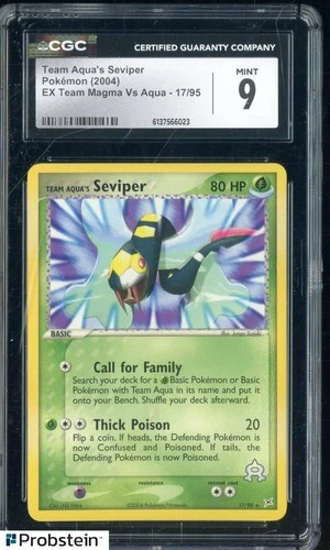 2004 Pokemon Ex Team Magma Vs Aqua #17/95 Team Aqua's Seviper CGC 9 MINT