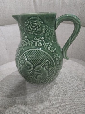 Bordallo Pinheiro Portugal Green Rabbit Pitcher and Teapot  Bundle (no lid)