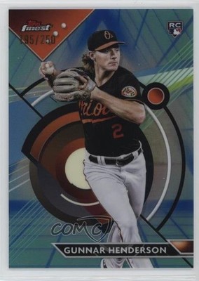 2023 Topps Finest Blue/Aqua Vapor Refractor /250 Gunnar Henderson Rookie RC 1cc7