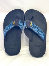 Teva Kids Blue Geometric Flip Flops Sandals Youth Size 11 12 Approx.