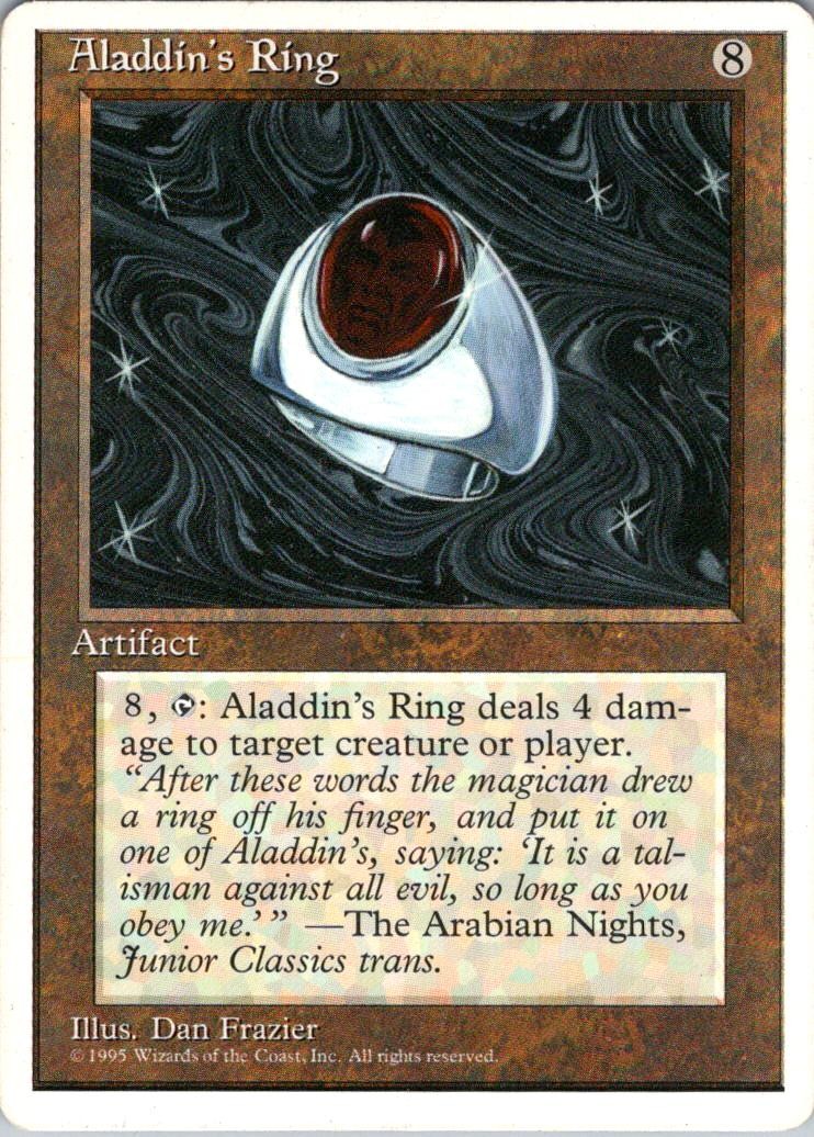 Aladdin's Ring Rare Fourth Edition Magic: The Gathering Heavily Played