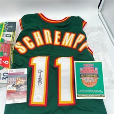 Tristar Hidden Treasures SuperSonics Detlef Schrempf  Signed Basketball Jersey 