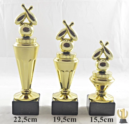 Bowling-Kegeln-Kegler Trophäe / Pokal 3er set oder einzeln incl. Beschriftung