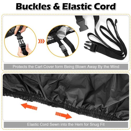 420D Heavy Duty Golf Cart Cover 4 Passenger Waterproof Fit EZ GO Club Car YAMAHA - Picture 17 of 18