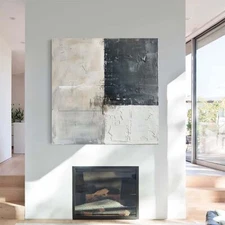 Gray  Hand-painted abstract oil Painting on canvas Home Wall 24in