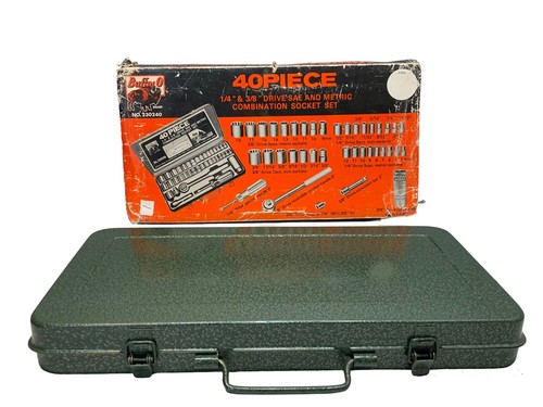 Vintage Buffalo 40 Piece 1/4" & 3/8" Drive SAE & Metric Combination Socket Set - Picture 2 of 9