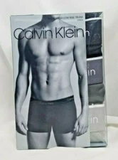 Calvin Klein 3 Microfiber Low Rise Trunks XL Black, Gray Wicking SHIPS FREE