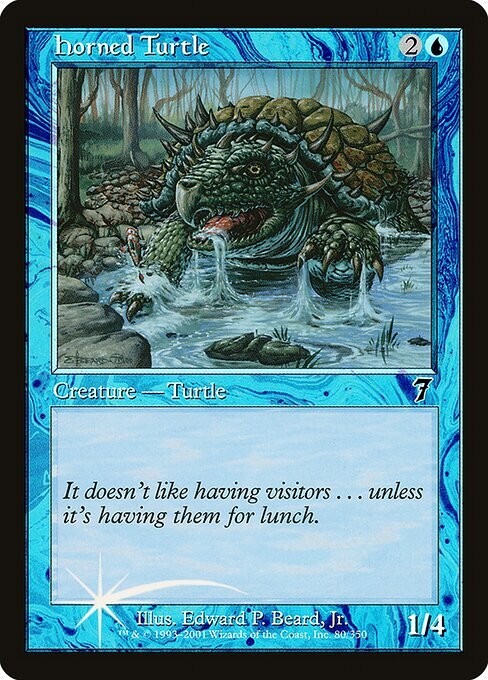 Horned Turtle 1x FOIL MtG FOIL Seventh Edition SP/NM