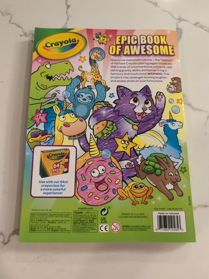 Crayola Epic Book of Awesome Coloring Book, 288 pages + 2 pages of ...