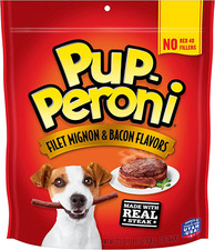 Pup-Peroni Dog Treats, Filet Mignon  Bacon Flavors, 22.5 Ounce, Made with Real