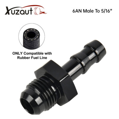 AN6 Male Straight To 5/16'' Push Lock Barb Adapter Oil Fuel Hose Fittings 6AN