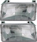 For 1992-1998 Ford F350 F150 F250 Bronco Headlight Halogen Set Pair