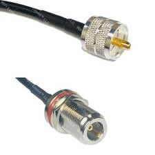 RFC195 PL259 UHF Male to N FEMALE BULKHEAD Coax RF Cable USA-Ship Lot