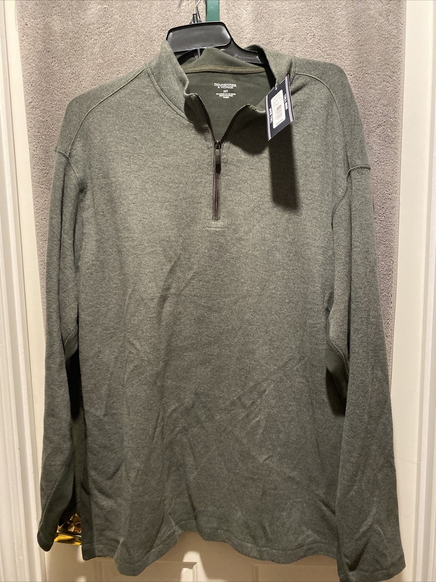 Menu0026#039;s Big u0026amp; Tall Roundtree u0026amp; Yorke 1/4 Zip Sweatshirt - 3XT -  NWT Green Hthr | eBay