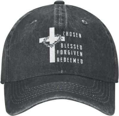 Chosen Blessed Forgiven Redeemed Baseball Cap Trucker Hat Adjustable Unisex
