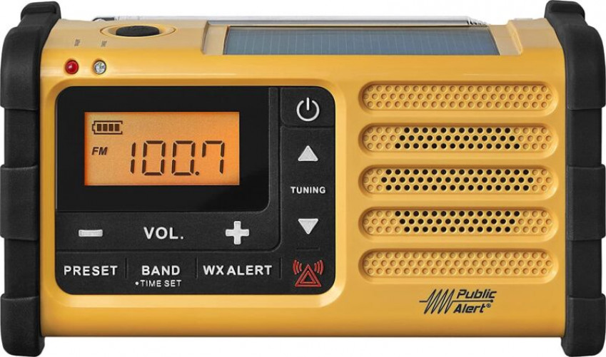 Sangean MMR-88 AM/FM/Weather+Alert Emergency Radio. Solar/Hand yellow 