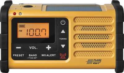 Sangean MMR-88 AM/FM/Weather+Alert Emergency Radio. Solar/Hand yellow 