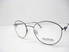 New Vintage Eyeglasses Frames Nautica Mod J29 Silver Unisex Retro Round 49