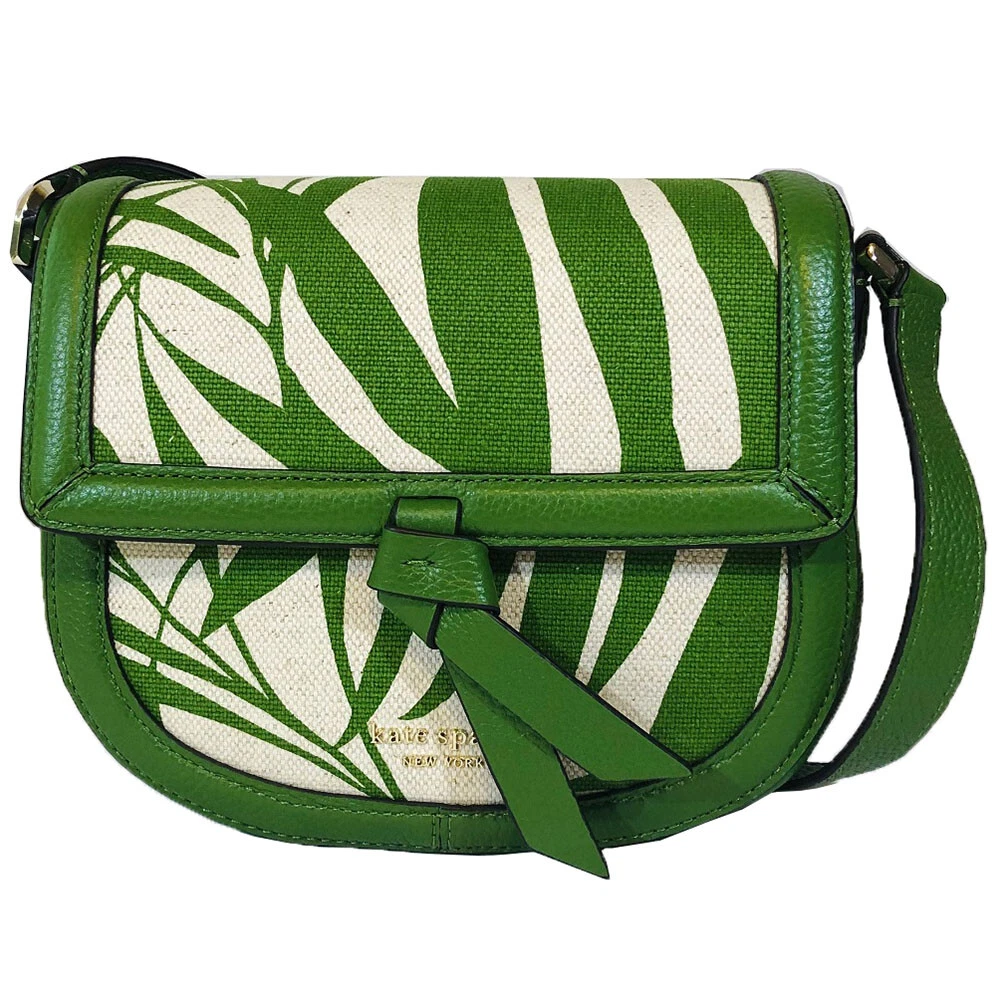 Borsa da sella media Kate Spade New York in tela di palma