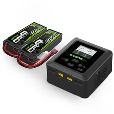 Ovonic AC/DC dual rc battery charger W/ 2X 5200mAh 2S 7.4V Lipo Battery T Plug