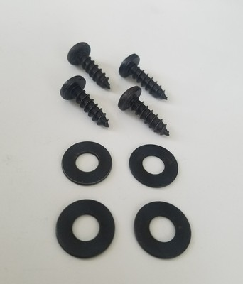 #ad 4 BLACK License Plate Replacement STAINLESS SCREWS Washer Universal no rust car $6.79