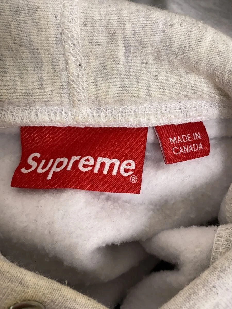 Felpa Supreme con cappuccio L cotone grigio tinta unita usata