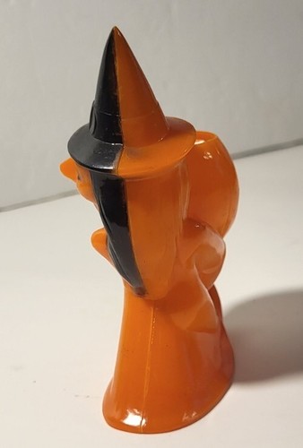 Vtg Halloween Rosbro Plastics Witch Holding Pumpkin Candy Container Excellent! - Picture 5 of 7