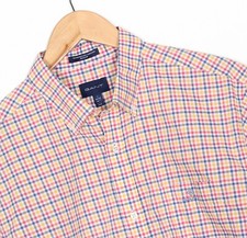 GANT THE BROADCLOTH GINGHAM Shirt Men Size L 41/42 16 Regular Fit Short Sleeve