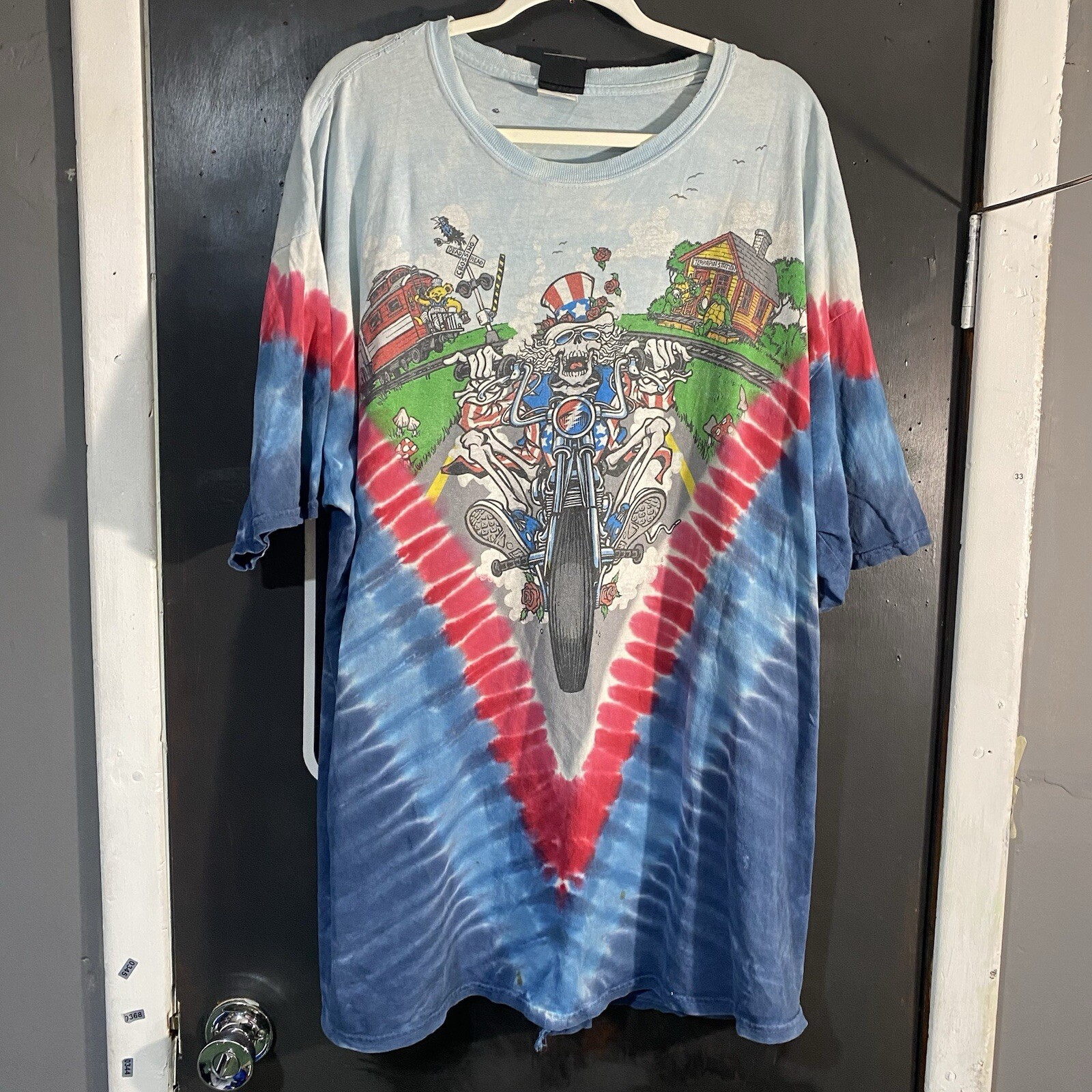 2011 Grateful Dead Psychedelic Tie Dye Motorcycle Tee XXL Vintage