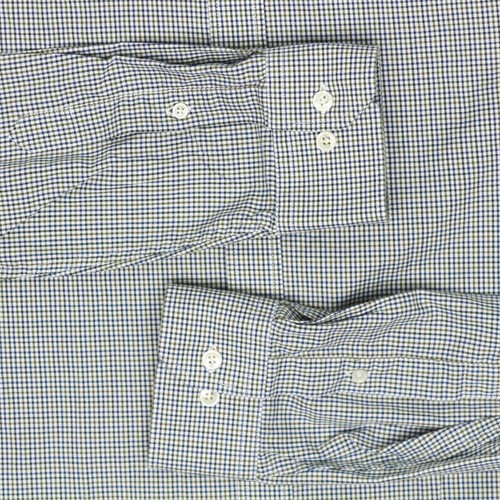 Todd Snyder Mens Dress Shirt 17 34/35 Green Blue White Check Spread Collar - Picture 2 of 6