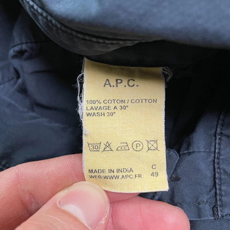 Camisa social masculina APC Rue De Fleurus Paris 1 preta sólida manga longa algodão trabalho - Imagem 4 de 4