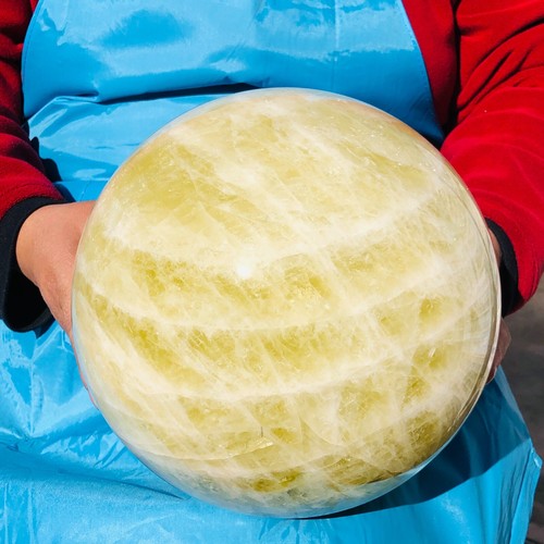 30.36LB Large Natural Yellow crystal ball Quartz Citrine sphere Mineral healing - Picture 5 of 20