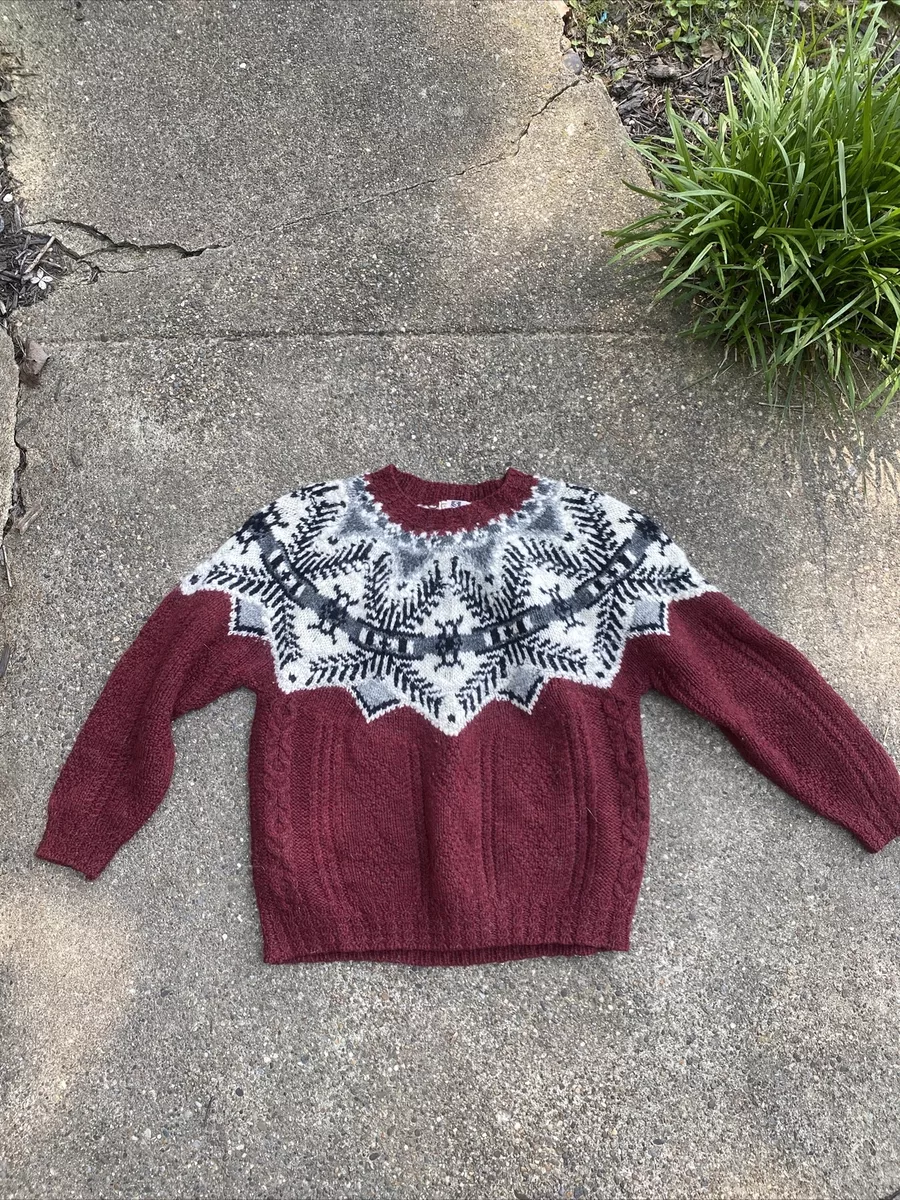 Vintage Woolrich Burgundy Sweater Size Small