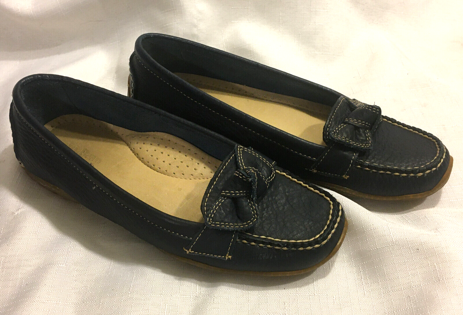 SAOLA Mocassini mocassini L L Bean in pelle blu navy scarpe da guida comode suola Vibram taglia 7 5