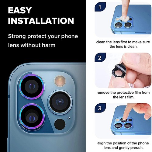 Metall Ring Kamera Linse Schutz Hartglas für iPhone 12 13 14 15 16 - Bild 23 von 143