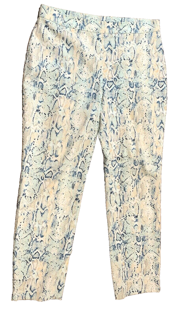 Womens Size L Style & Co Blue Snakeskin Print Womens Stretch Pants
