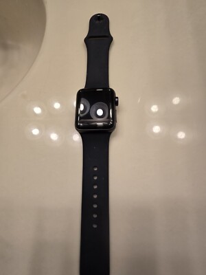 Apple Watch 3 Black With Leather Band As Well