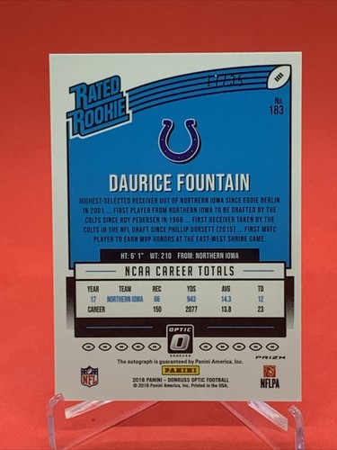 daurice fountain Donruss Optic Rated Rookie Purple /35 - Bild 2 von 2