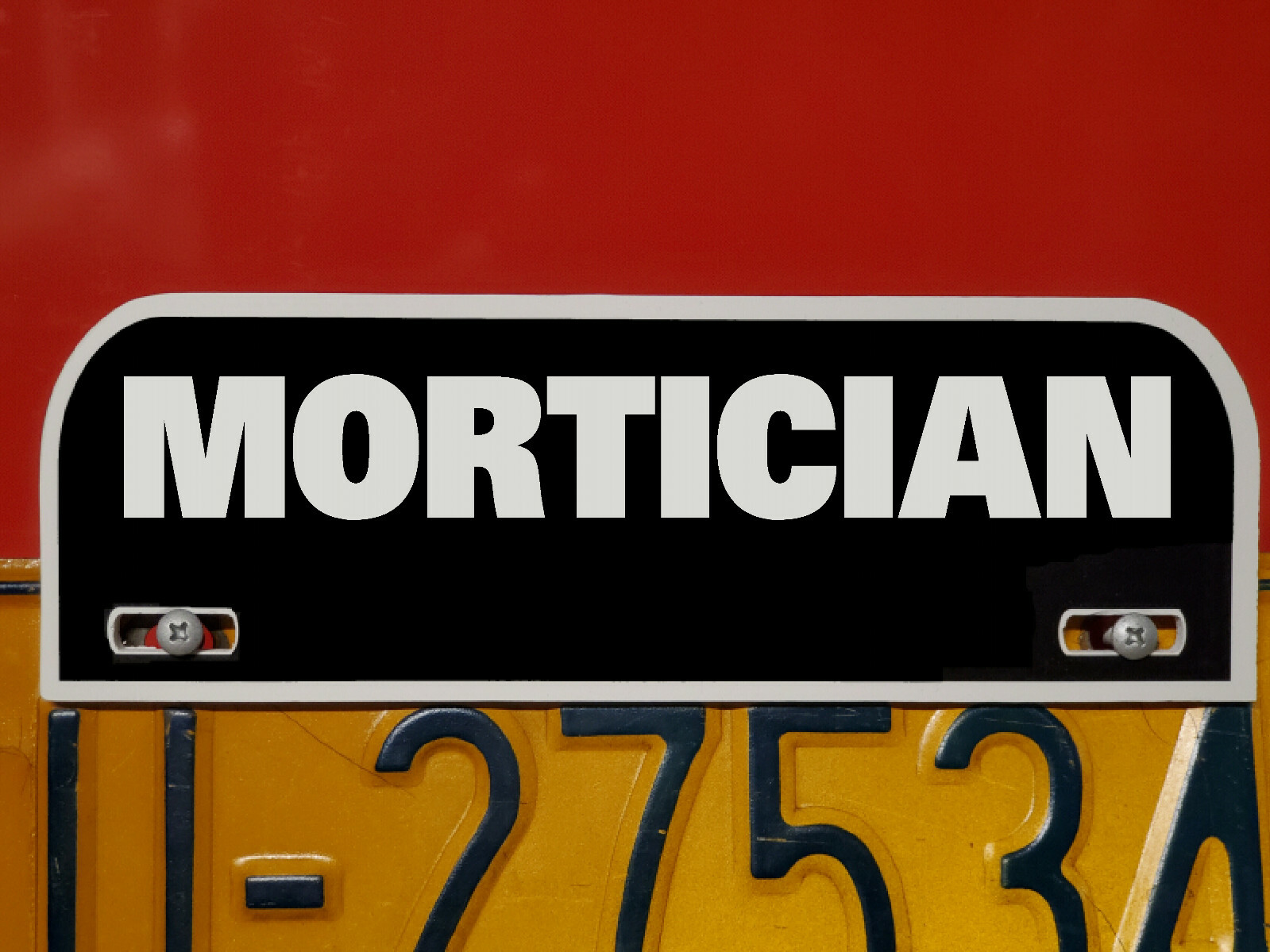MORTICIAN funeral director License Plate Topper eBay