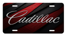 Cadillac Logo Vanity Aluminum License Plate Tag Silver Black Red Cadillac Logo Vanity Aluminum License Plate Tag Silver Black Red